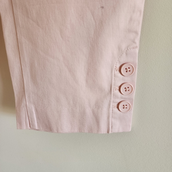 NWT Talbots Pale Pink Button Ankles Capri Pants Size 6 - Picture 8 of 14